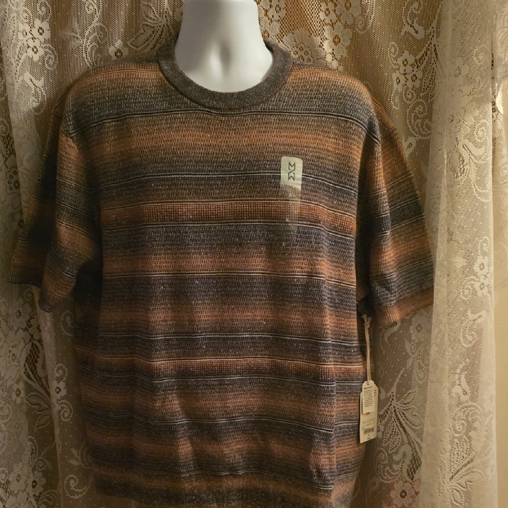 New Mutual Weave Men's Size XL Short Sleeve Woven Top‎ Black Brown Gray Rust